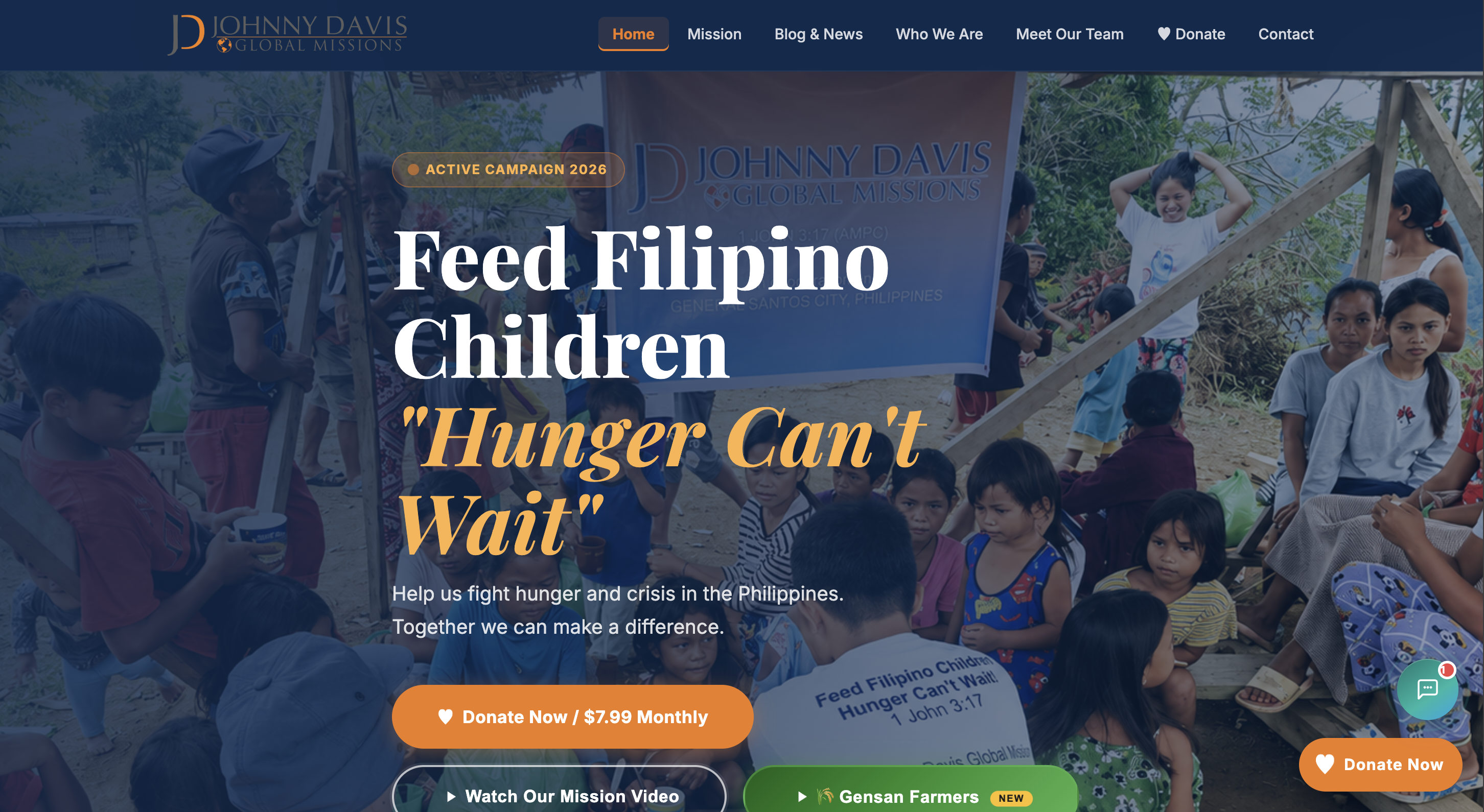 Johnny Davis Global Missions website screenshot